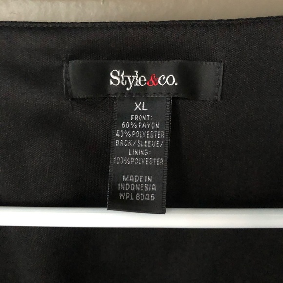 Style & Co black and gold velvet dress top XL - Picture 7 of 7